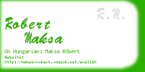 robert maksa business card